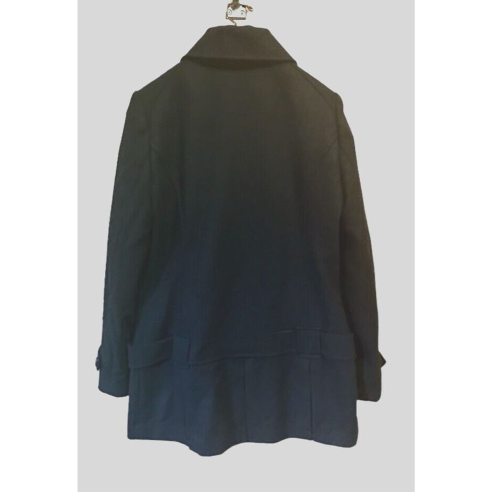 NWT black peacoat wool blend lined size M classic dark academia minimalist - Picture 4 of 16